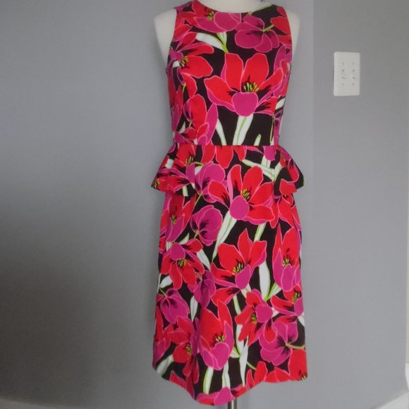 Kate Spade Peplum Rio Tropical Floral Sheath Dress‎ - Picture 4 of 13